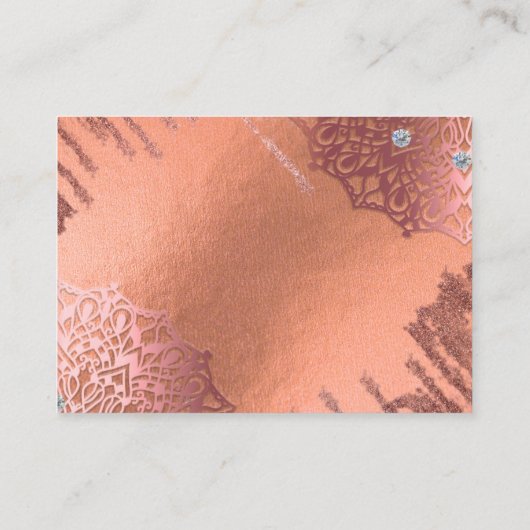 Roos Gold Foil Luxe glam elegant stijlvol RSVP Informatiekaartje (Achterkant)