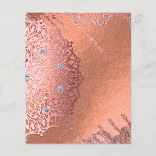 Roos Gold Foil Luxe Glam Elegant Stylish Wedding (Achterkant)