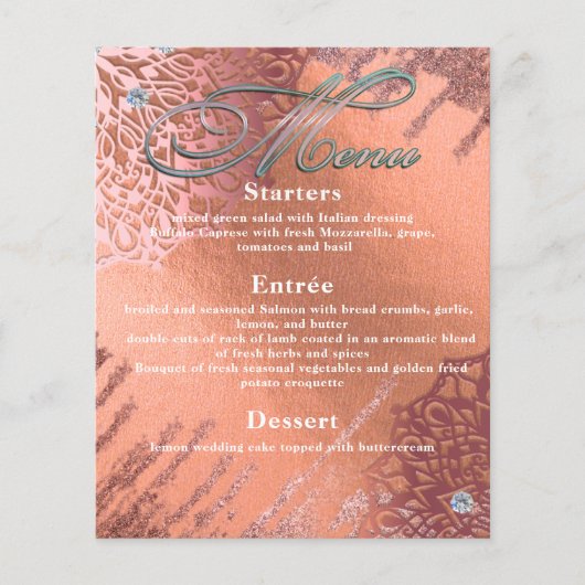 Roos Gold Foil Luxe Glam Elegant Stylish Wedding (Voorkant)