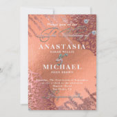 Roos Gold Foil Luxe Glam Elegant Stylish Wedding Kaart (Voorkant)