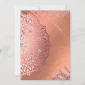 Roos Gold Foil Luxe Glam Elegant Stylish Wedding Kaart (Achterkant)