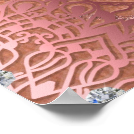 Roos Gold Foil Luxe Glam Elegant Stylish Wedding Poster (Hoek)