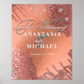 Roos Gold Foil Luxe Glam Elegant Stylish Wedding Poster (Voorkant)