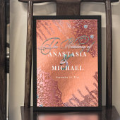 Roos Gold Foil Luxe Glam Elegant Stylish Wedding Poster