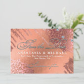 Roos Gold Foil Luxe Glam Elegant Stylish Wedding Save The Date (Staand voorkant)