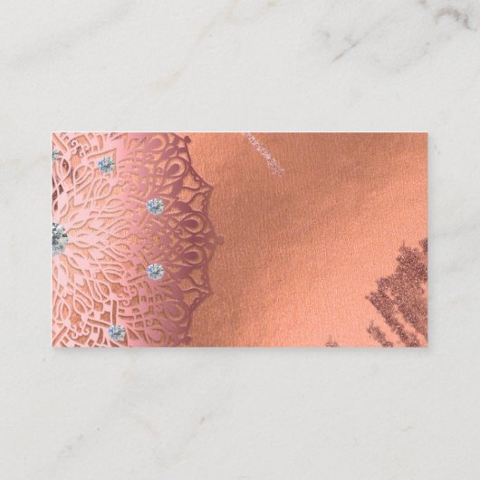 Roos Gold Foil Luxe Glam Elegant Weddenschap - Geg Informatiekaartje (Achterkant)