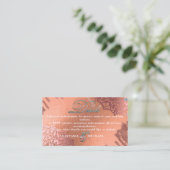 Roos Gold Foil Luxe Glam Elegant Weddenschap - Geg Informatiekaartje (Staand voorkant)