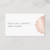 Roos Gold Foil Mandala Yoga Instructor Visitekaartje (Voorkant)