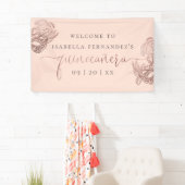 Roos Gold Foil Masquerade Quinceañera Welkom Spandoek (Insitu)