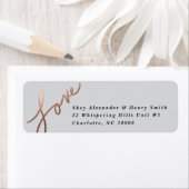 Roos Gold Foil met scriptliefhebber | Retouradres Etiket (Insitu)