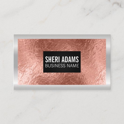 Roos Gold Foil | Metaalgrens Visitekaartje (Voorkant)