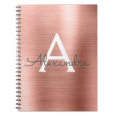 Roos Gold Foil Metallic Metallic Monogram Notitieb Notitieboek (Voorkant)