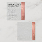 Roos Gold Foil Metallic Trim White Leather Vierkante Visitekaartje (Voorkant / Achterkant)