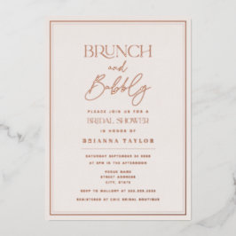 Roos Gold Foil Minimalist Elegant Vrijgezellenfees Folie Uitnodiging