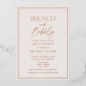 Roos Gold Foil Minimalist Elegant Vrijgezellenfees Folie Uitnodiging (Voorkant)