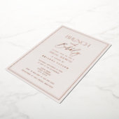 Roos Gold Foil Minimalist Elegant Vrijgezellenfees Folie Uitnodiging (Gedraaid)