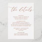Roos Gold Foil Minimalist Wedding Enclosure Kaart (Voorkant)