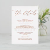 Roos Gold Foil Minimalist Wedding Enclosure Kaart (Staand Voorkant)