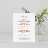 Roos Gold Foil Modern Wedding Enclosure Kaart (Staand Voorkant)