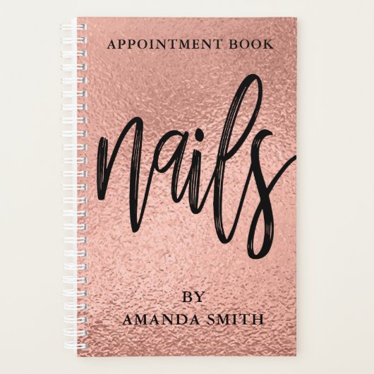 Roos Gold Foil Nails Appointing Book Planner (Voorkant)