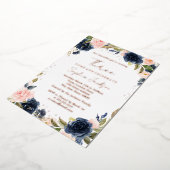 ROOS GOLD FOIL Navy Blush 3rd Girl Birthday Folie Uitnodiging (Gedraaid)