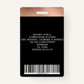 Roos Gold Foil Noteerbaar Foto Barcode Logo Badge (Achterkant)