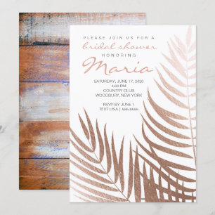 Roos Gold Foil Palm Leaves Vrijgezellenfeest Kaart