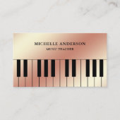 Roos Gold Foil Piano Toetsenbord Muzikant Pianist Visitekaartje (Voorkant)