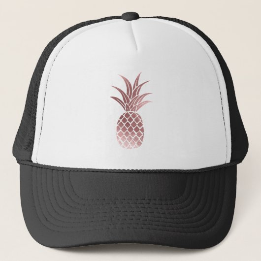 Roos Gold Foil Pineappel Trucker Hat Pet (Voorkant)