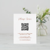 Roos Gold Foil QR Code Wedding Enclosure Kaart (Staand Voorkant)