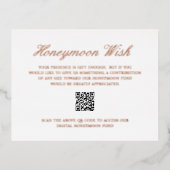 Roos Gold Foil QR Code Wedding Enclosure Kaart (Voorkant)