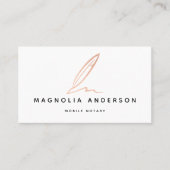 Roos Gold Foil Quill Visitekaartje Contactkaartje (Voorkant)