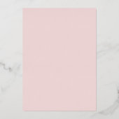 ROOS GOLD FOIL Roze Blush Bloemen Baby shower Folie Uitnodiging (Achterkant)