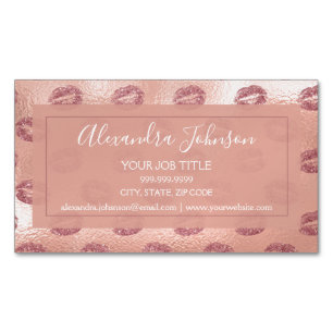 Roos Gold Foil Roze Lips Makeup Artist Magnetisch Visitekaartje