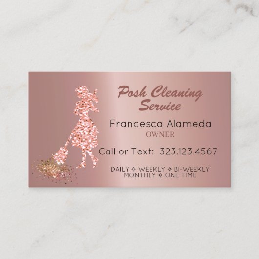 Roos Gold Foil roze Sjabloon Visitekaartje (Voorkant)