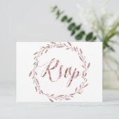 Roos Gold Foil RSVP-kaarten voor weddenschappen RSVP Kaartje (Staand voorkant)