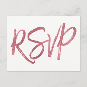Roos Gold Foil RSVP Weddenschap Uitnodiging Briefkaart