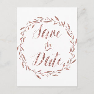 Roos Gold Foil Save the Date Briefkaarten Wreated