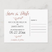 Roos Gold Foil Save the Date Briefkaarten Wreated (Achterkant)