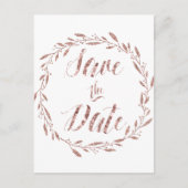 Roos Gold Foil Save the Date Briefkaarten Wreated (Voorkant)