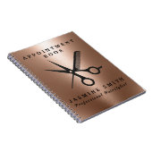 Roos Gold Foil schaar en Comb Logo Haarstylist Notitieboek (Rechterzijde)