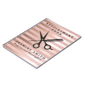 Roos Gold Foil schaar en Comb Logo Haarstylist Notitieboek (Linkerzijde)