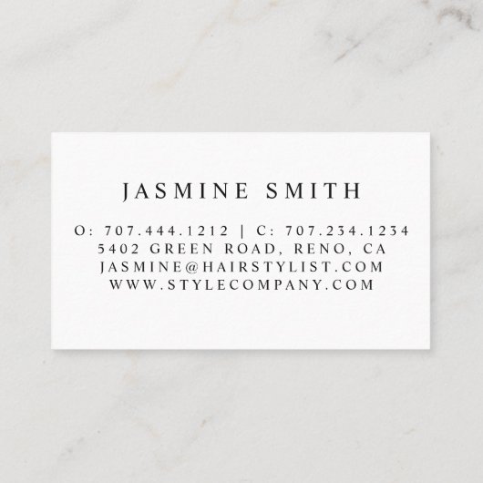 Roos Gold Foil schaar en Comb Logo Haarstylist Visitekaartje (Achterkant)