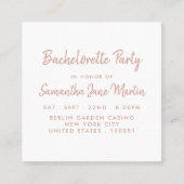 Roos Gold Foil & Script Bachelorette Party Ticket (Voorkant)