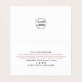 Roos Gold Foil Script Logo Business - Hartelijk da Visitekaartje (Binnenkant ongevouwen)