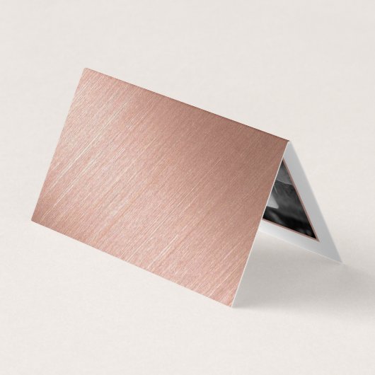 Roos Gold Foil & Script Photo Save the Date Card Visitekaartje (Achterkant)