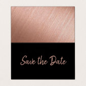 Roos Gold Foil & Script Photo Save the Date Card Visitekaartje (Buitenkant ongevouwen)