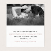 Roos Gold Foil Script Photo Save the Date Card Visitekaartje (Binnenkant ongevouwen)