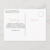 Roos Gold Foil Script Photo Weddenschap Bedankt Briefkaart (Achterkant)