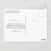 Roos Gold Foil Script Photo Weddenschap Bedankt Briefkaart (Achterkant)